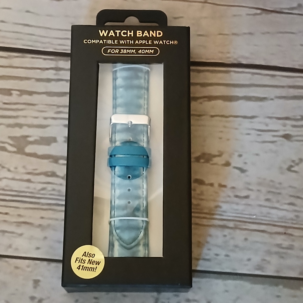 Watch band for Apple watches 38mm, 40mm and 41mm blue tie dye - Picture 5 of 5